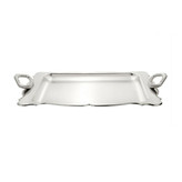 سینی دیاکو دسته نگینی نقره ای بزرگ لب کنگره دار کف گلدار 522