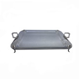 سینی دیاکو نگینی نقره ای پایدار کوچک دور ساده کف گلدار کد 320/5