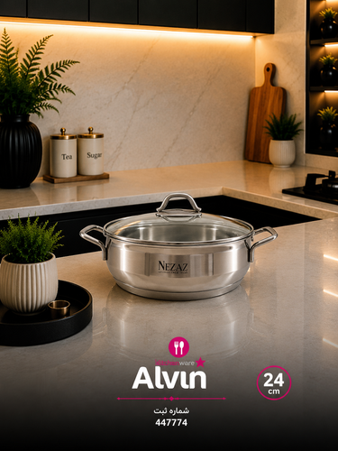 ماهیتابه نزاز استیل کد 1024سایز 24
